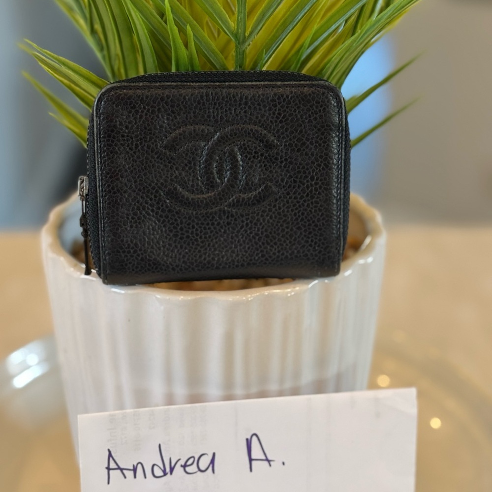 CHANEL Card Holder with Iconic Logo